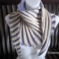 White - gray scarf duplex "Breakwater" - Scarves & shawls - knitwork