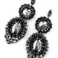 Haematite-Crystals - Earrings - beadwork