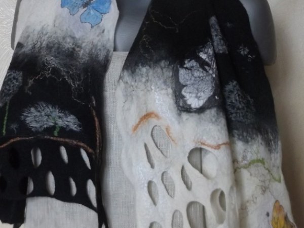 merino wool scarf "Winter butterfly" 2