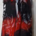 merino wool scarf red and black - Scarves & shawls - felting