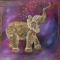 70 eur Golden Elephant 45x50 - Oil painting - drawing