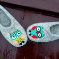 Felted slippers - Owlet - Shoes & slippers - felting