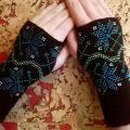 Knitted wristlets Bead "Flowers" - Wristlets - knitwork