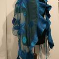 Scarf Blue  Star  - Scarves & shawls - felting