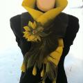 Brown yellow scarf "Autumn" - Scarves & shawls - felting