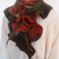 Brown and red (rust) color scarf  - Scarves & shawls - felting