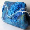 Felted cosmetic bag "Blue sea " - Handbags & wallets - felting
