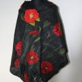 Scarf  Poppies meadow - Wraps & cloaks - felting