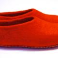 Felted red slippers for women. - Shoes & slippers - felting