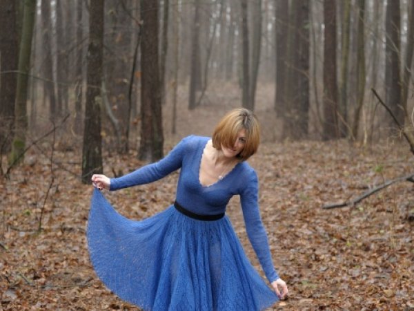 megzta moherinė suknelė "Indigo dream" 2