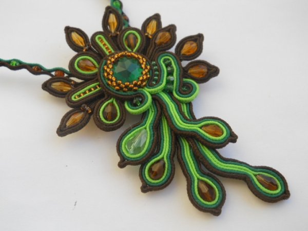 Soutache pendant "Meadow" 2