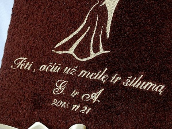 TĖTI, ačiū už meilę ir šilumą.. - Siuvinėtas rankšluostis Tėčiui vestuvių proga 1