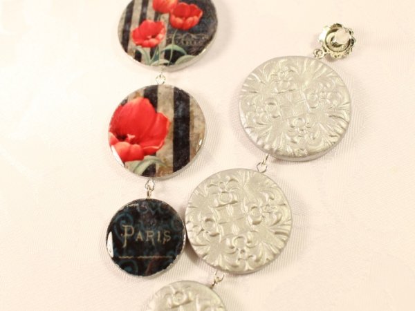 Earrings "Red and Black" 2