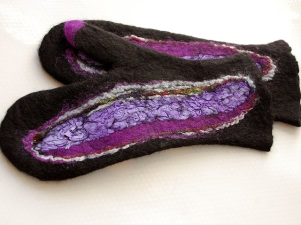 Veltos kumštinės pirštinės "Violet" 3