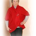Large Long Cardigan, Red Ruby Color, Oversized Dolman Jacket, Loose Cardigan - Machine knitting - knitwork