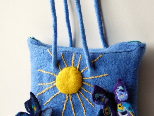 Felted handbag "Butterflies" 2