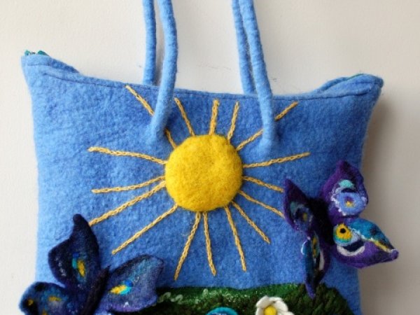 Felted handbag "Butterflies" 3