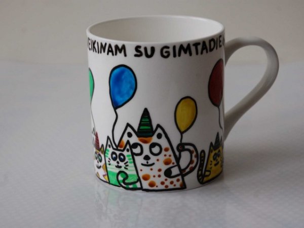 Gimtadienio puodelis "Linksmieji katinukai" 3