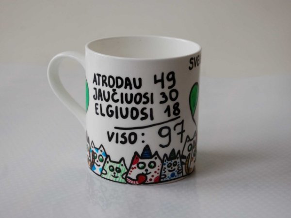 Gimtadienio puodelis "Linksmieji katinukai" 2