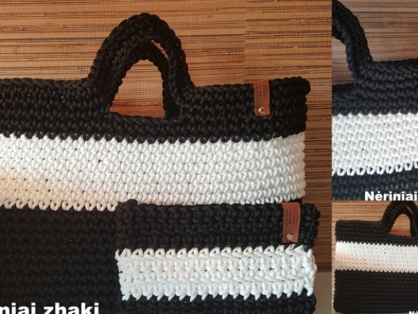 Nerta juoda balta rankinė - Handbags & wallets