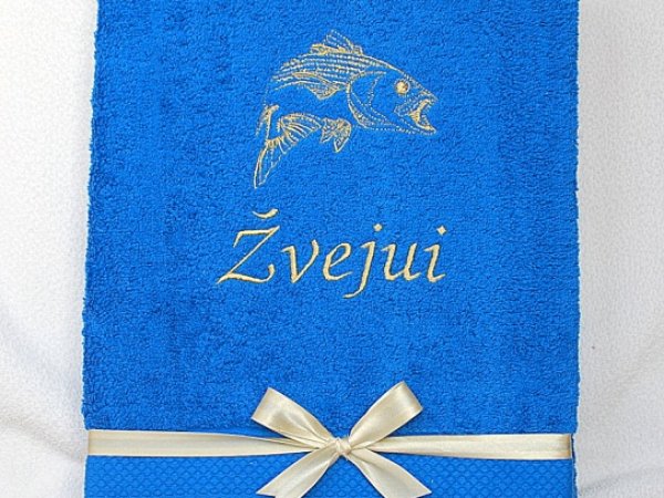 Dovana žvejui - siuvinėtas rankšluostis 1