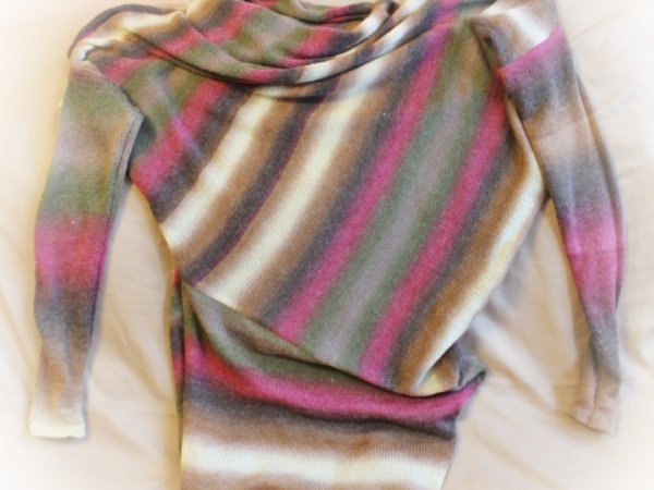 Knitted Loose Asymmetrical Dress Tunic, Long sleeves, Melange Color, Alpaca wool 3
