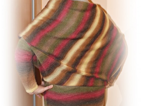 Knitted Loose Asymmetrical Dress Tunic, Long sleeves, Melange Color, Alpaca wool 2