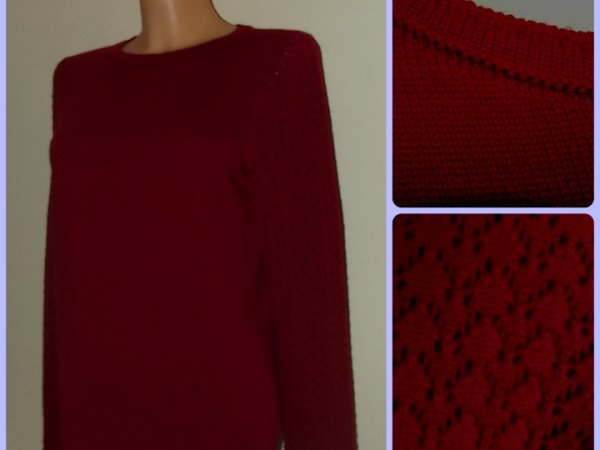 Red sweater - Machine knitting