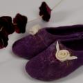 felted women slippers" creator tear" - Shoes & slippers - felting
