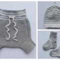Newborn Baby Set (pants, hat, booties) - Children clothes - knitwork
