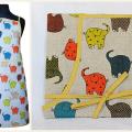 Linen Apron with Colorful Elephants  - Other clothing - sewing