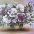 peony flowers 47x70 - Oil painting - drawing