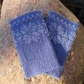 Blue Gray Color Wrist Warmers, Beaded Arm Warmers, Luxurious Cashmere Wool - Wristlets - knitwork