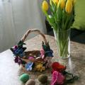 Basket  ,,FOREST FLOWERS `` - For interior - felting