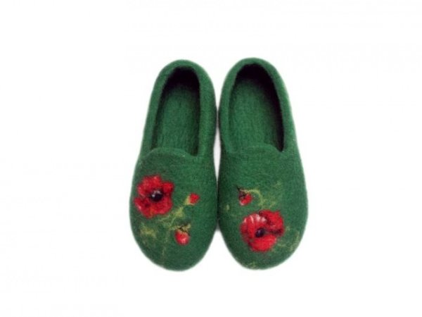 Veltos tapkės "Aguonos žydi" - Shoes & slippers