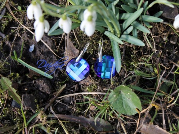 Classic Blue Silver Earrings, Bermuda Blue Swarovski Crystal, Dangle Earrings 3