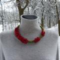 Felted necklase-Birds berries - Necklaces - felting