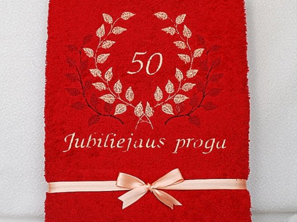 50 metų jubiliejaus proga - siuvinėtas rankšluostis 3