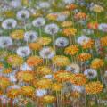 Meadow dandelion - Oil painting - drawing