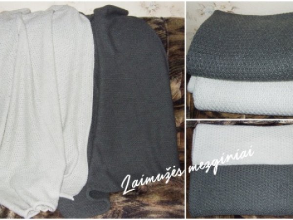 Merino vilnelės pledukai mažyliams - Machine knitting