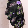 Clook Flowered night - Wraps & cloaks - felting