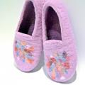 Purple slippers with colorful silk - Shoes & slippers - felting