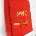 Embroidered towel set - Lion - Needlework - sewing