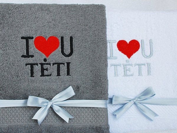 Aš myliu tave, TĖTI - Siuvinėtas rankšluostis 1