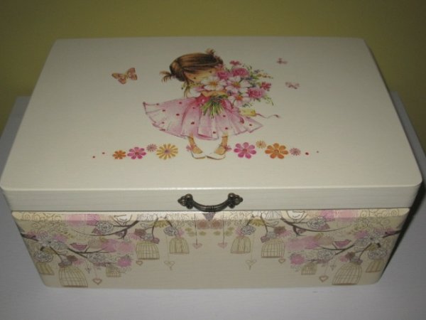 Krikšto dėžutė mergaitei - Decoupage