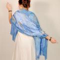 felted  blue scarf " touch" - Wraps & cloaks - felting