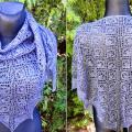 Lace shawl in blue - Wraps & cloaks - knitwork