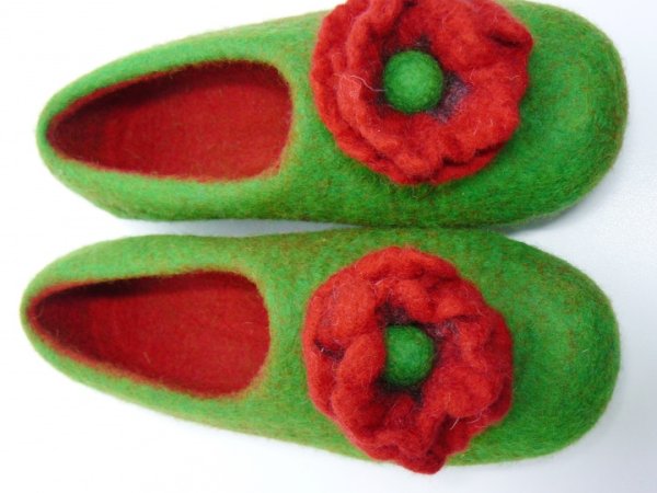 Veltinio šlepetės " Aguona" - Shoes & slippers