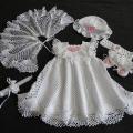 crocheted christening dress - Baptism clothes - needlework