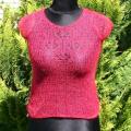 Red mohair blouse - Blouses & jackets - knitwork